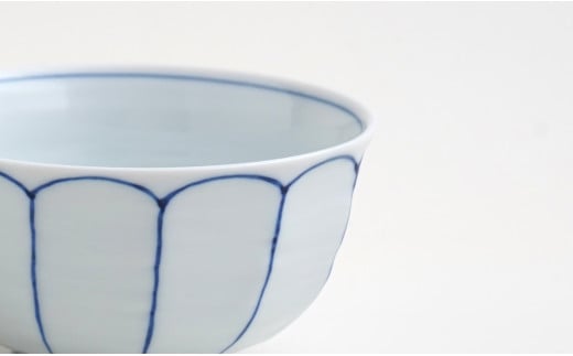 有田焼 福泉窯 染付呉須線面取茶付 大小セット お茶碗 シン