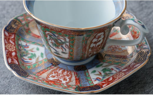有田焼 【復刻古伊万里】 錦色絵 コーヒー カップ＆ソーサ