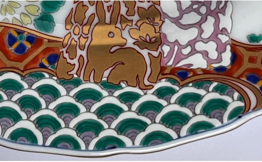 有田焼 ギャラリー花伝 金蘭手 花兎文 ( はなうさぎもん ) 