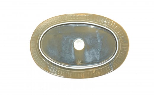 有田焼 ハクア 花唐草彫 オーバルプレート27cm 2枚セット 化