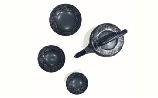 有田焼 田清窯 屠蘇器セット 黒プラチナ松 24to3 西富陶磁器 