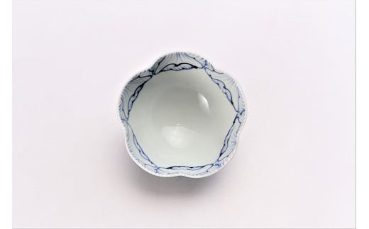 有田焼 染付花弁紋 花型小付 5個セット【丸兄商社】食器 器