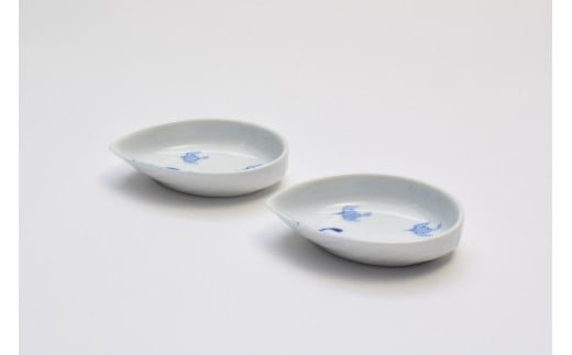 有田焼 染付波千鳥 刺身皿・組千代口【深川製磁】食器 器 