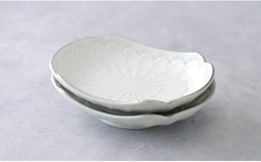 【アウトレット 訳アリ】有田焼 渕プラチナ 楕円皿 2枚 セ