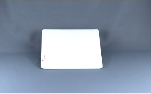 有田焼 角平皿 22cm〈侘助文〉赤【赤絵白磁硯処 雪月花】食