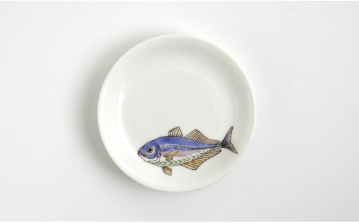 有田焼 魚文丸小皿 5枚 セット 【仁窯】小皿 取り皿 魚柄 5