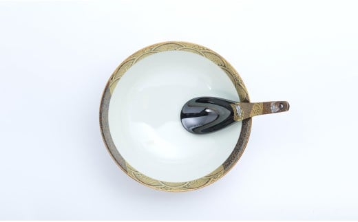 有田焼 究極のラーメン鉢 レンゲ セット 蒔絵おしどり 【ま