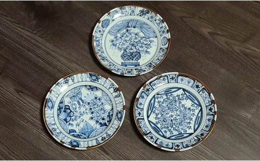 有田焼 渕錆藍椿縁紋様図 24cm 皿 ～華一園シリーズ～【西山