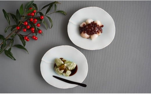 有田焼 青白磁切継銘々皿 5枚組【貴好人】取皿 ケーキ皿 和