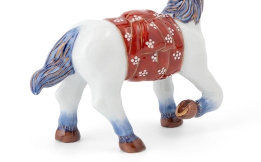 有田焼 染錦午 置物【源右衛門窯】干支 午 うま 縁起物 お