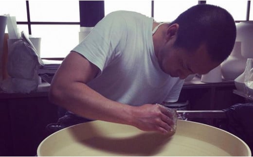 有田焼 青白磁稜線楕円皿 2枚セット【中仙窯】中尾純 伝統