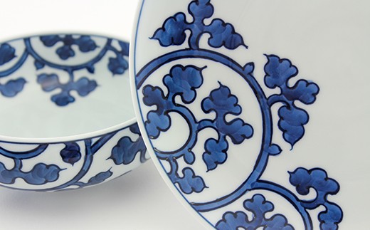 源右衛門窯 染付唐草文 組皿 器 食器 皿 伝統的文様 皿 唐草