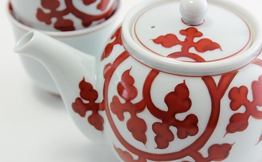 源右衛門窯 赤絵唐草文 茶器 食器 有田焼 お茶セット 有田