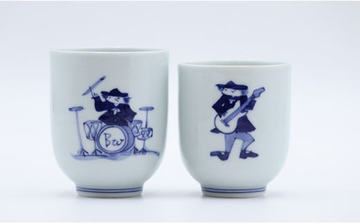 ハーモニーロック湯呑ペアセット しん窯・青花 A21-10