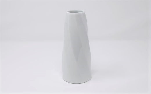 有田焼 博泉窯 白磁面取一輪差 中村慎 作 A22-96