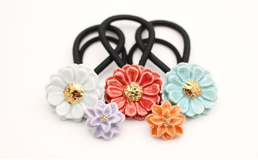 髪にアクセントプラス フラワーヘアゴム5個セット cocosara 