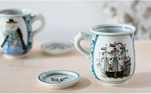 有田焼 南蛮人マグ＆小皿【ARITAYAKI-STORE】 A24-114