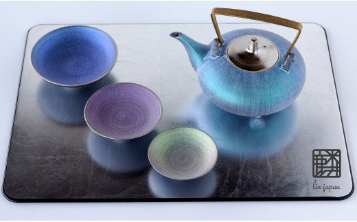 有田焼 麟 Lin 屠蘇器セット (Emerald / Blue & Purple & Green)【金照