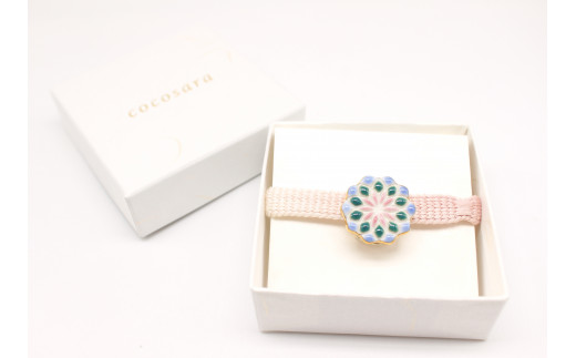 cocosara 紫陽花を感じさせる・かわいい花火の帯留（青×緑×