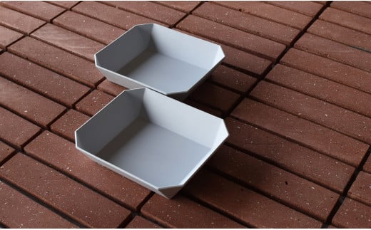 1616/ TY Square Bowl 184 Grey 2個セット【1616/arita japan】有田焼 食