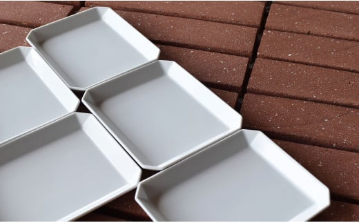 1616/ TY Square Plate 130 White 5枚セット 有田焼 器 皿 白 ホワイト