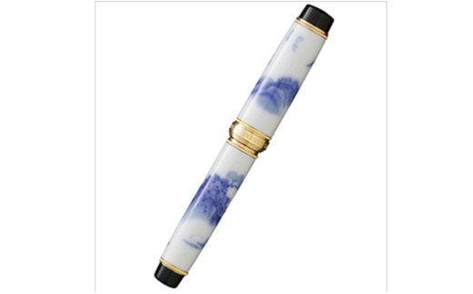 香蘭社 有田焼万年筆 染山水 A650-14