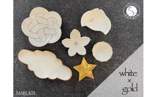 有田焼 white × gold 6点セット【丸兄商社】食器 器 うつわ 陶