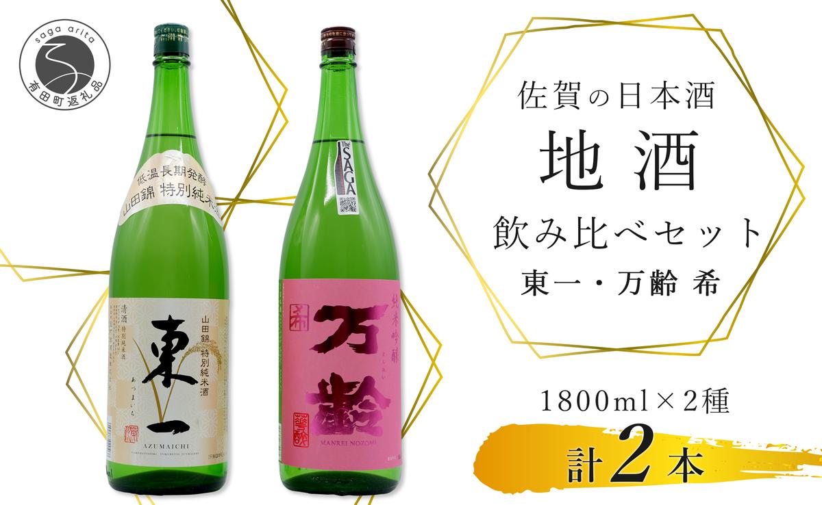 東一 山田錦 特別純米酒・万齢 希 純米吟醸 1800ml【２本セッ
