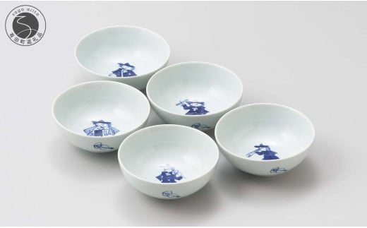 有田焼 しん窯 青花 ハーモニシリーズ 4寸ボウル 5個セット