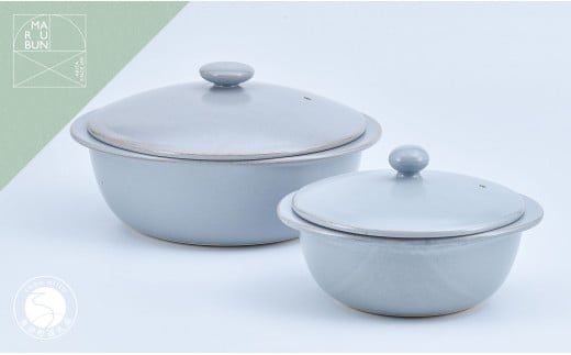 有田焼 おしゃれな万能鍋 5way pot グレイ 大小 2個セット 料