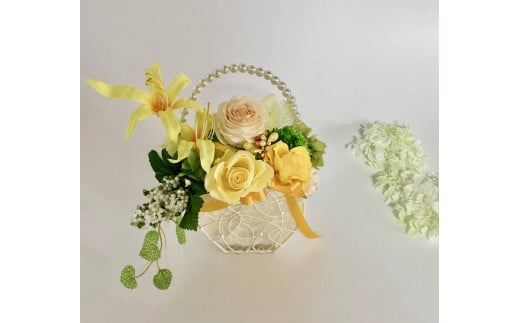 母の日の贈り物 プリザーブドフラワー シャイン・イエロー