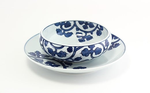 源右衛門窯 染付唐草文 組皿 器 食器 皿 伝統的文様 皿 唐草