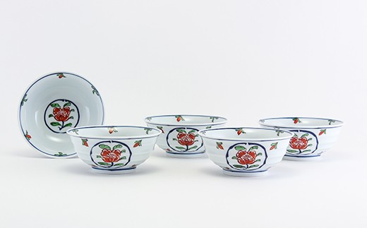 源右衛門窯 染錦牡丹丸紋 取鉢 器 食器 小鉢 鉢 サラダ鉢 有