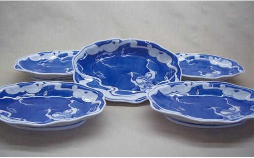 有田焼 禁裡御用（宮内庁）窯元 辻精磁社 染付外濃流水白