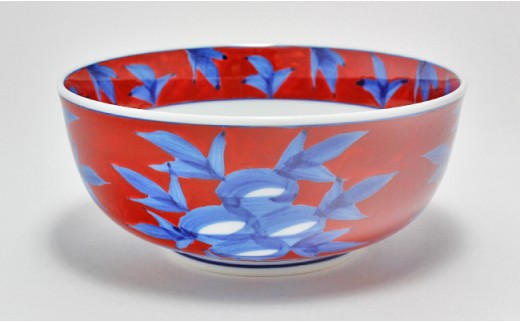 源右衛門窯 赤濃牡丹絵 器 食器 麺鉢 鉢 盛鉢 どんぶり 有田