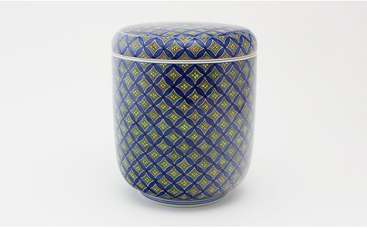 源右衛門窯 染錦七宝紋 御骨壺 有田焼 骨つぼ 終活 こつつ