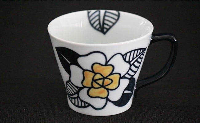 バラのマグカップ（黄）【やきもの工房こすず】フリーカ