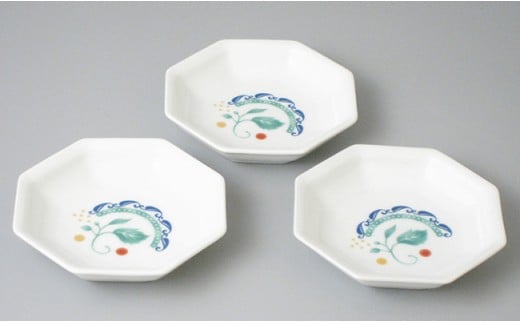 有田焼 森のミモザ八角小皿（3枚セット）A12-164