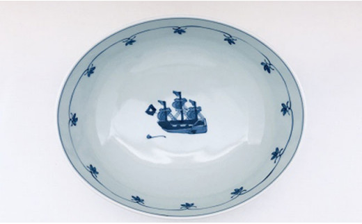 有田焼 港ロマン楕円盛鉢 しん窯・青花  皿 食器 うつわ 器