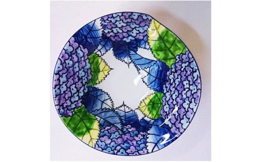 有田焼 あじさい柄のフリーボウル 九州特産品販売 A18-175