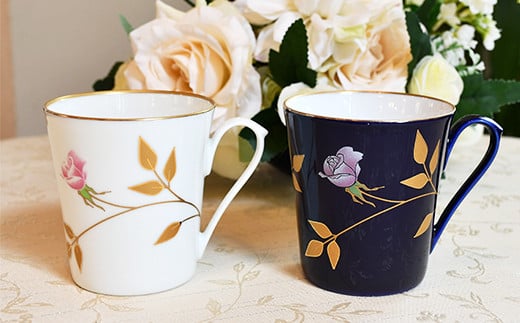 有田焼 薔薇 ペアマグカップ【香蘭社】マグカップ ホワイ