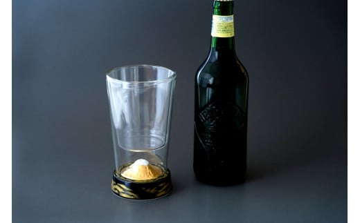 有田焼とガラスのコラボ Fortune glass大 （黄金富士）東洋セ