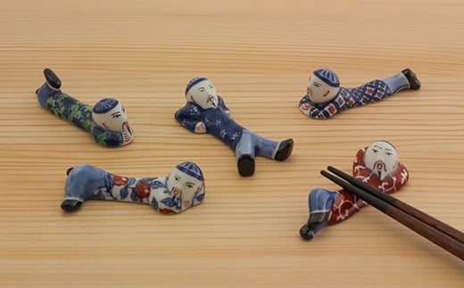 源右衛門窯 染錦絵変り マンダリン箸置 食器 はしおき 箸置