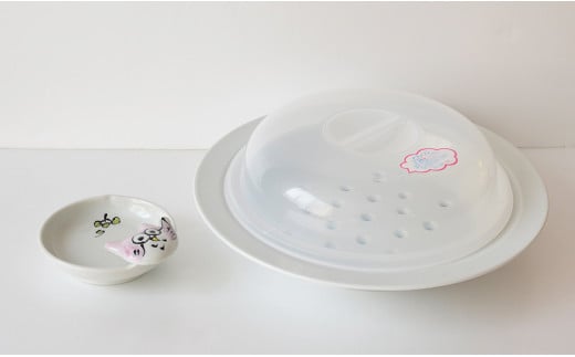 【訳あり】スチームメイト(白）＆手描きの動物お玉たて（