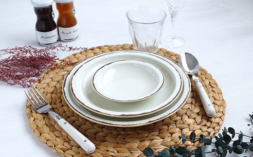 有田焼 ホワイト釉渕サビ 3種丸皿セット【中山陶和堂】食