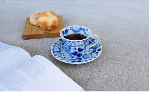 有田焼 辻が花コーヒーカップ＆ソーサー【山口洋一工房】