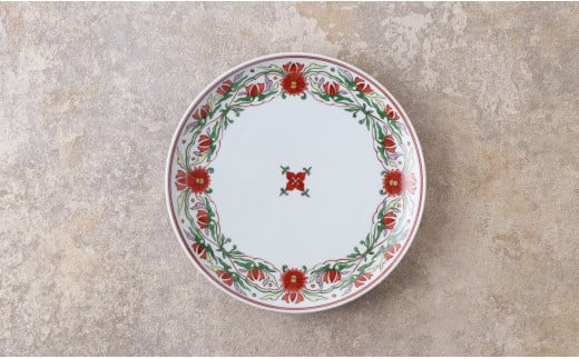 源右衛門窯 赤絵花唐草文 皿 器 食器 盛皿 飾り皿 プレート