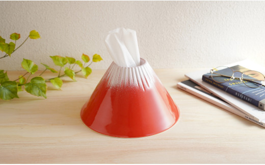 瑞峯窯 有田焼 赤富士 ティッシュディスペンサー 【原重製