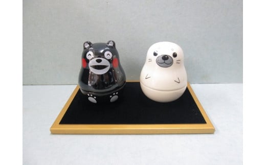 アリコ起き上がりこぼしアザラシ・くまモンセット 有田焼