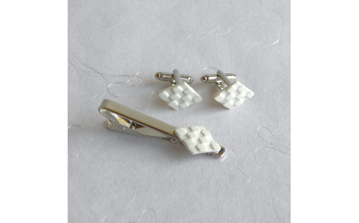 noji(楠 -kusunoki-)  有田焼ネクタイピン・カフスボタンセット